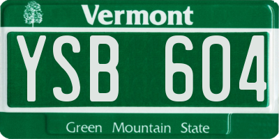 VT license plate YSB604