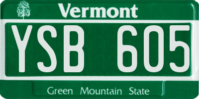 VT license plate YSB605