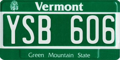 VT license plate YSB606