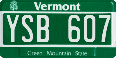VT license plate YSB607