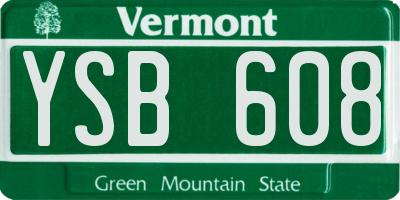 VT license plate YSB608