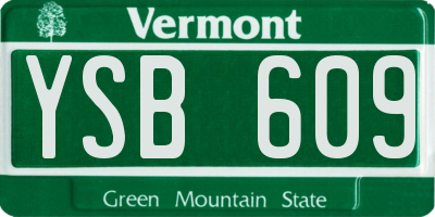 VT license plate YSB609