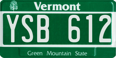 VT license plate YSB612
