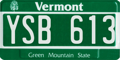 VT license plate YSB613