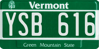 VT license plate YSB616