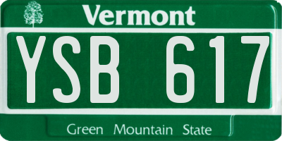 VT license plate YSB617