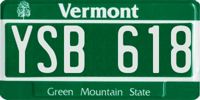 VT license plate YSB618