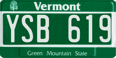 VT license plate YSB619