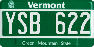 VT license plate YSB622
