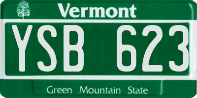 VT license plate YSB623