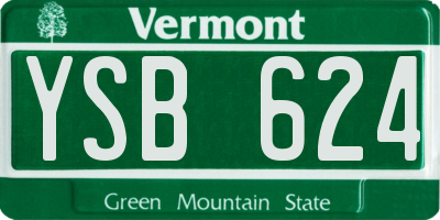 VT license plate YSB624