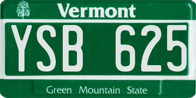 VT license plate YSB625