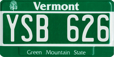 VT license plate YSB626