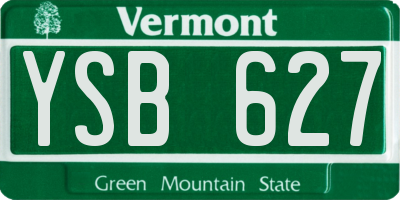 VT license plate YSB627