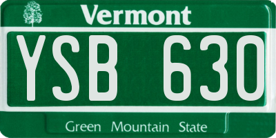 VT license plate YSB630