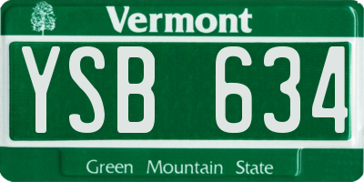 VT license plate YSB634
