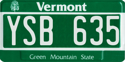 VT license plate YSB635