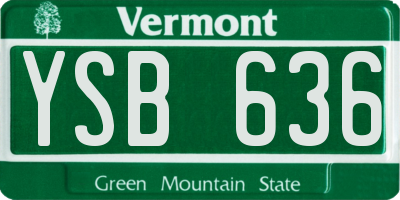 VT license plate YSB636