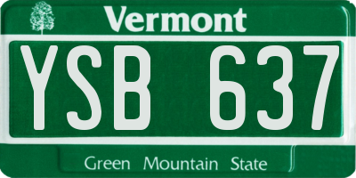 VT license plate YSB637