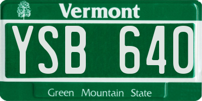 VT license plate YSB640