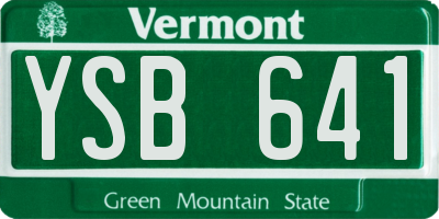 VT license plate YSB641
