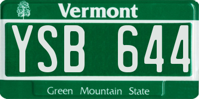 VT license plate YSB644