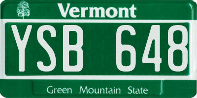 VT license plate YSB648