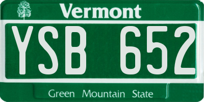 VT license plate YSB652