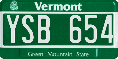 VT license plate YSB654