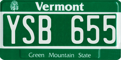 VT license plate YSB655