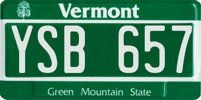 VT license plate YSB657