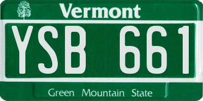 VT license plate YSB661