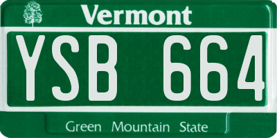 VT license plate YSB664
