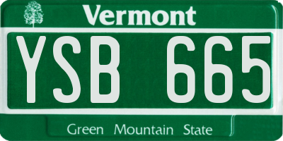 VT license plate YSB665