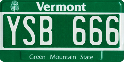 VT license plate YSB666