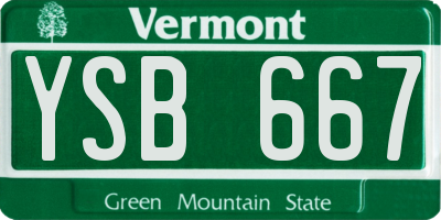 VT license plate YSB667