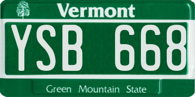 VT license plate YSB668