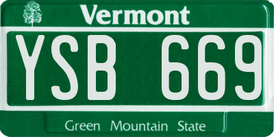 VT license plate YSB669