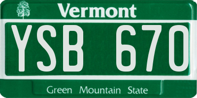 VT license plate YSB670