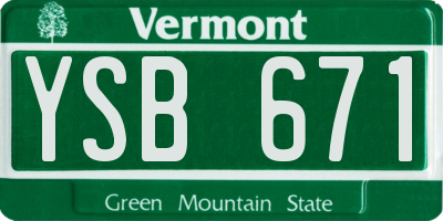 VT license plate YSB671