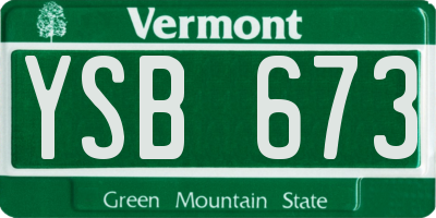 VT license plate YSB673