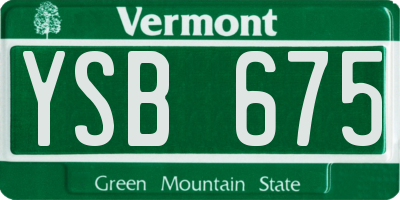VT license plate YSB675