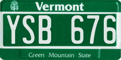 VT license plate YSB676