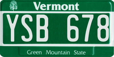 VT license plate YSB678