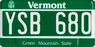 VT license plate YSB680