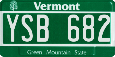 VT license plate YSB682