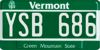 VT license plate YSB686