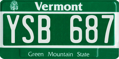VT license plate YSB687