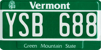 VT license plate YSB688