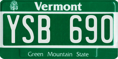 VT license plate YSB690